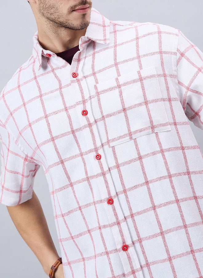 CHIMPAAANZEE Windowpane Checked Oversized Casual Shirt - Image 2